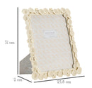 Cornice Lotus 25,8x2x31 cm in Resina e Vetro Crema      