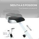 Cyclette Magnetica Pieghevole 97x43x110 cm a 8 Livelli di Resistenza con Seduta Regolabile in Acciaio Nero      