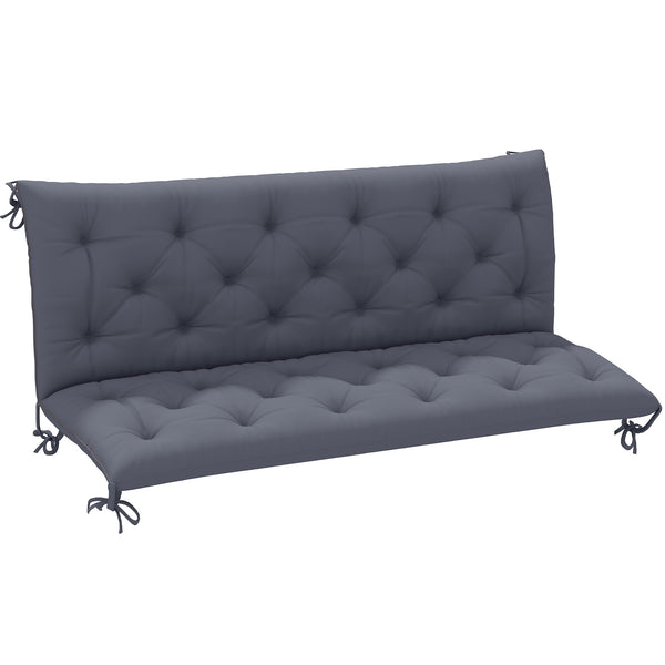 Cuscino per Dondolo da Giardino in Stile Capitonné 150x98x8 cm in Cotone e Poliestere Grigio Scuro sconto