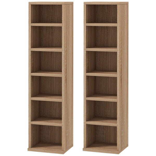 acquista Set 2 Pezzi Mobile Libreria Porta CD 21x22.5x88,5 cm Colore Legno