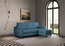Divano 3 Posti con Pouf 208x155x85 cm Marrak in Tessuto Avio