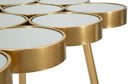 Tavolino Buttle 100x70x55 cm in Ferro e MDF Oro