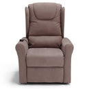 Poltrona Alzapersona Elettrica 2 motori 78x75x110 cm in Tessuto Houston Detroit Fango