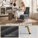 Poltrona Letto Singola 3 in 1 con Schienale Regolabile in 3 Livelli e Cuscino in Tessuto Effetto Lino Grigio      