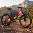 Bicicletta per Bambini Mountain Bike 24" Twenty Full 24 Cambio Shimano 21V Telaio in Acciaio Rosso e Nero