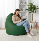 Poltrona a Sacco Pouf in Similpelle Verde