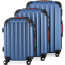 Set 3 Valigie Rigide con Ruote Easy Roll Trolley Bagaglio da Viaggio Blu Navy      