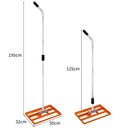 Rastrello Livellante Estensibile 50x32x125-195 cm Livellatrice in Acciaio Arancione 
