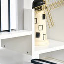 Libreria 6 Livelli 11 Scaffali 61x23x162,6 cm in MDF e Truciolato Bianco