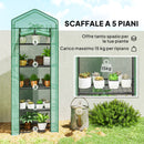 Serra per Piante a 5 Livelli 69x49x193 cm con Porta a Zip in Acciaio e PE Verde      