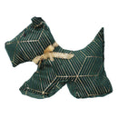 Fermaporta tessuto cane verde cm 35x5xh26