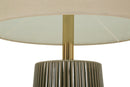 Lampada da Terra Harmony Ø35x112 cm in Ceramica e Ferro e Tessuto Verde      