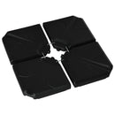 Base per Ombrellone da Giardino 4 Pezzi in Plastica Riempibili con Acqua e Sabbia Nero