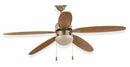 Ventilatore da Soffitto 5 Pale e Lampada Ø130 cm 3 Velocità Kooper Marrone