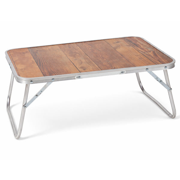 prezzo Tavolo Vassoio Pieghevole 60x40x25 cm Tavolino per Divano Letto in Alluminio e MDF Legno