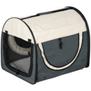 Trasportino per Cani e Gatti Pieghevole 61x46x51 cm in Oxford e PVC Grigio