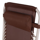 Sedia Sdraio Reclinabile e Richiudibile Rio 65x90x108 cm con Poggiatesta in Poliestere con Struttura in Acciaio Marrone      