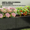 Letto Rialzato Per Orto 150x53x55 cm a Fondo Aperto con Divisore e Angoli Rinforzati in Acciaio Nero      