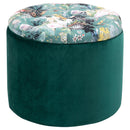 Pouf Contenitore Poggiapiedi Ø51x38 cm in Tessuto  Verde
