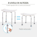 Sgabello per Doccia Bagno antiscivolo bianco altezza regolabile 
