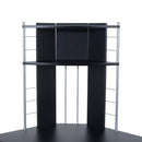 Scrivania da Ufficio ad Angolo Porta PC in MDF e Ferro 113x65x158 cm  Nera