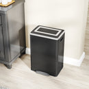 Pattumiera a 2 Sezioni da 20L 40x34,8x59 cm con Coperchio Silenzioso in Acciaio Inox e PP Nero  
