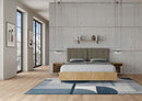 Letto Matrimoniale con Alzata Comoda Struttura Quercia con Cuscini in Similpelle Annalisa Cappuccino Varie Misure