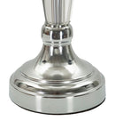 Lampada da Tavolo Silvery Ø30x56 cm in Metallo e Vetro e Tessuto Argento      