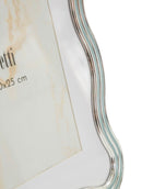 Cornice Elizabeth Celeste 22,7x1,3x27,6 cm in Zinco e Vetro Azzurro e Argento      