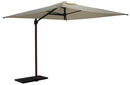 Ombrellone da Giardino Decentrato 2x2m Palo in Alluminio Effetto Legno Tessuto Poliestere Trend Wood Ecru