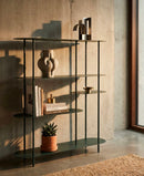 Libreria Saturno Ottanio 118x31x139 cm in Metallo Verde acqua      