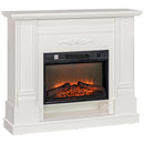 Camino Elettrico da Pavimento 1800W con Fiamma a 3 Intensità e Telecomando 117x30x100 cm Bianco 
