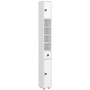 Mobile a Colonna Bagno 20x20x180 cm Design Slim in Legno Bianco  