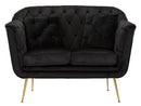 Divanetto Budapest Nero con Cuscini 130x83x91 cm in Compensato e Spugna e Ferro e Poliestere Nero      