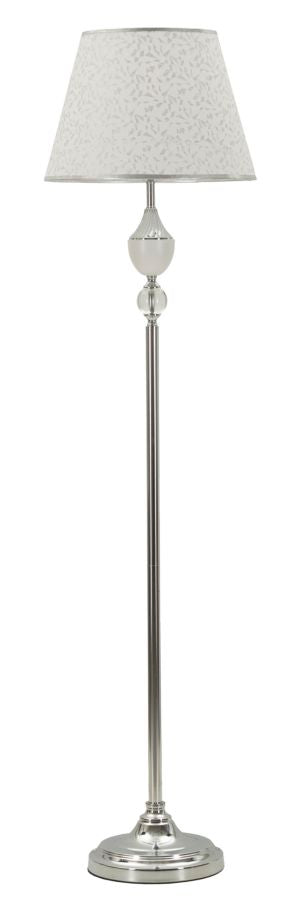Lampada da Terra Kody Ø40x158 cm in Ferro e Tessuto Argento e Bianco sconto