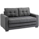 Divano Letto 151x75x85 cm 2 Posti con Imbottitura e Molle in Tessuto Grigio  
