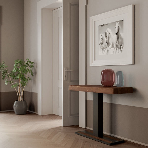 Consolle Allungabile 90-290x40x77 cm in Nobilitato Marrone sconto