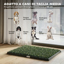 Tappetino Erboso Lavabile per Cani 76x50,5 cm con Erba Artificiale e Vassoio per Uso Interno ed Esterno       