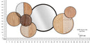 Specchio da Muro Woody 123,2x4,4x63,5 cm in Ferro e Specchio e MDF Multicolor      