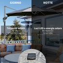Ombrellone da Giardino Decentrato Ø3m inAlluminio e Poliestere Grigio Scuro