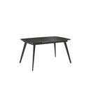 Tavolo Allungabile Nicolas 90x140/200x76 cm Top in Gres Marmo Nero