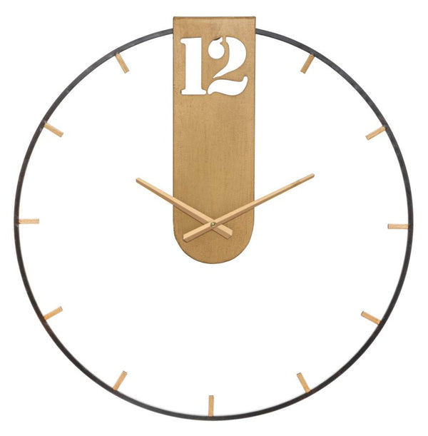 online Orologio da Muro Oroy Ø60x4,5 cm in Ferro Oro e Nero