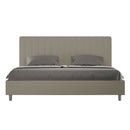 Letto Matrimoniale Imbottito in Similpelle Agueda Cappuccino Varie Misure