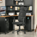 Sedia Poltrona Direzionale da Ufficio 67x64x118-126 cm in Tessuto a Rete Nero