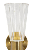 Lampada da Muro Praga 11x16x40 cm in Ferro e Vetro Oro e Trasparente      