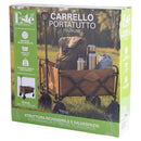 Carrello Portatutto 81 L Pieghevole con Ruote 90x54x100,5 cm Struttura in Acciaio Sabbia      
