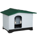 Cuccia per Cani Taglia Piccola 91x69x66 cm con Cancelletto Rimovibile Bianca e Verde