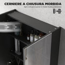 Armadietto a Specchio per Bagno 60x15x75 cm Struttura in MDF Nero   