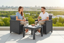 Set Tavolino e 2 Poltrone da Giardino Effetto Rattan Keter Emma Balcony Antracite