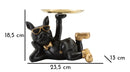 Decorazione Cane Rover Svuotatasche 27x17x18,5 cm in Resina e Metallo Nero e Oro      